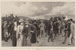 La course pour le St Leger, la scène sur le parcours juste avant le départ